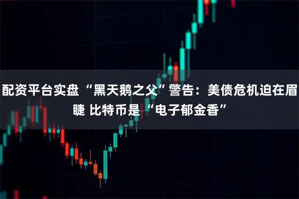 配资平台实盘 “黑天鹅之父”警告：美债危机迫在眉睫 比特币是 “电子郁金香”