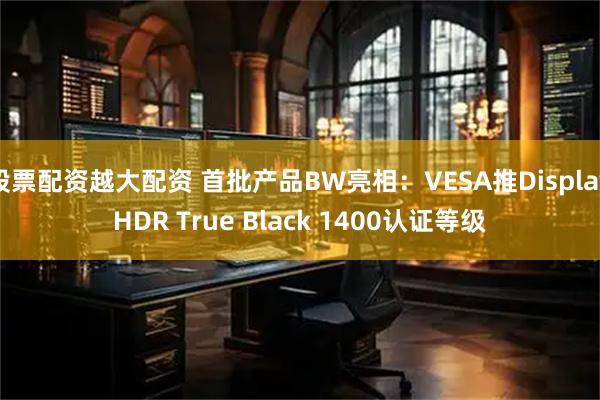 股票配资越大配资 首批产品BW亮相：VESA推DisplayHDR True Black 1400认证等级